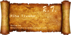 Riha Tivadar névjegykártya