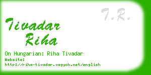 tivadar riha business card